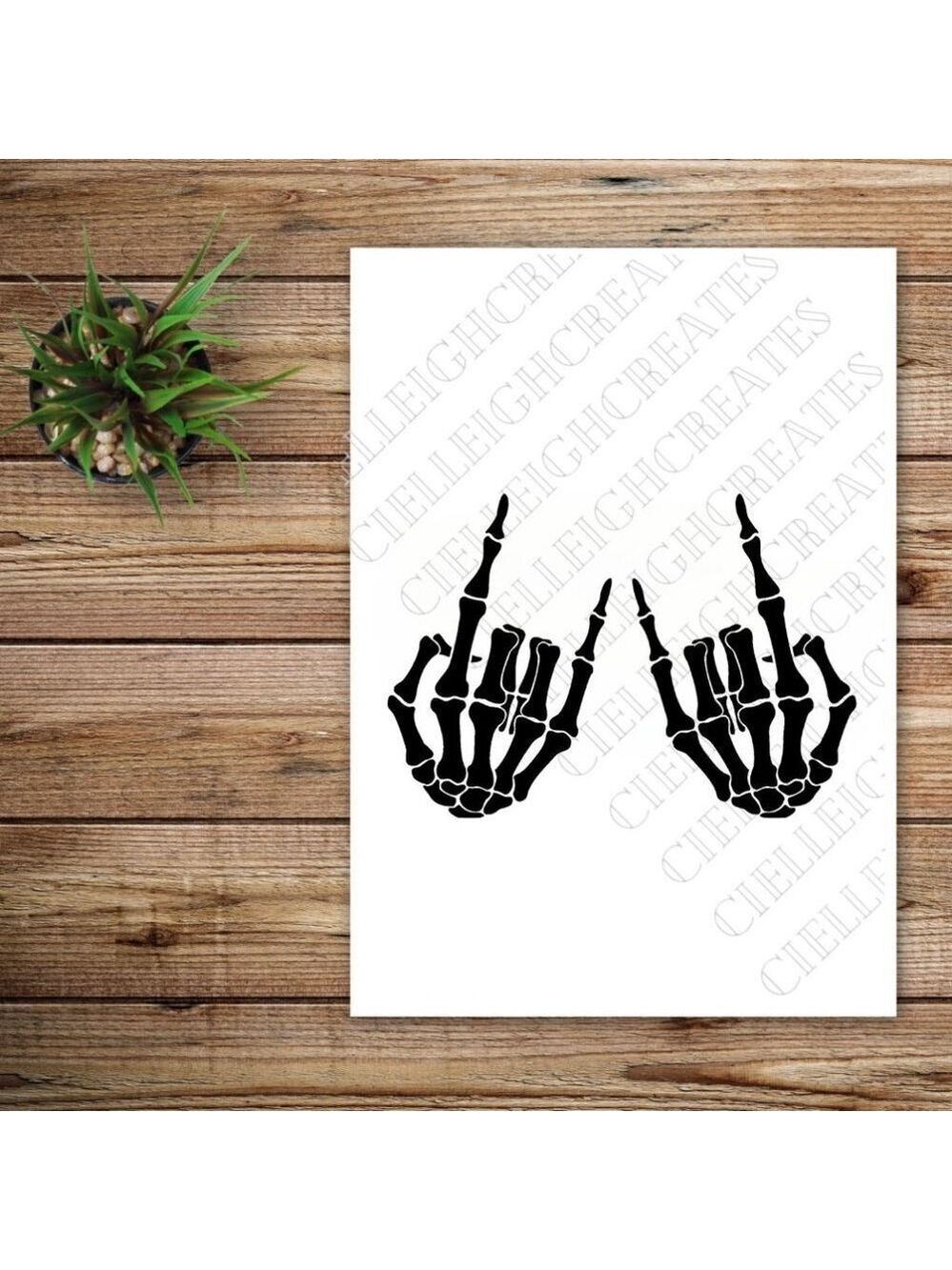 *2 for $20* Rock On Skeleton Hands Vinyl Decal Sticker Handcrafted